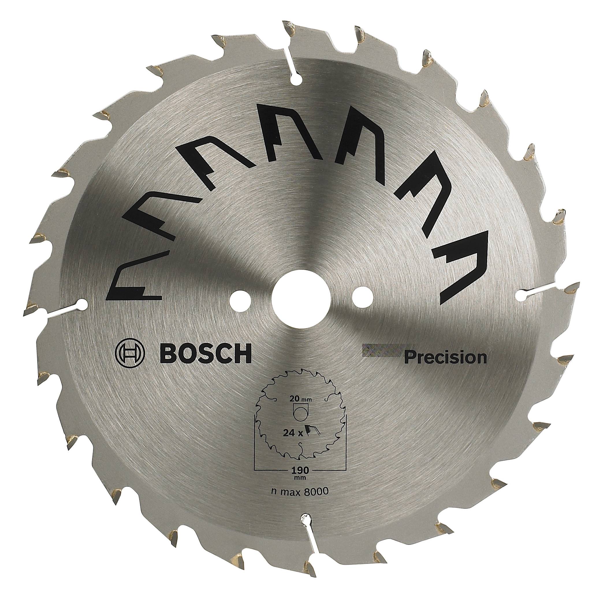 Bosch Accessories Precision 2609256866 Hårdmetall cirkelsågklinga 190 x 20 mm Antal tänder (per tum): 24 1 st