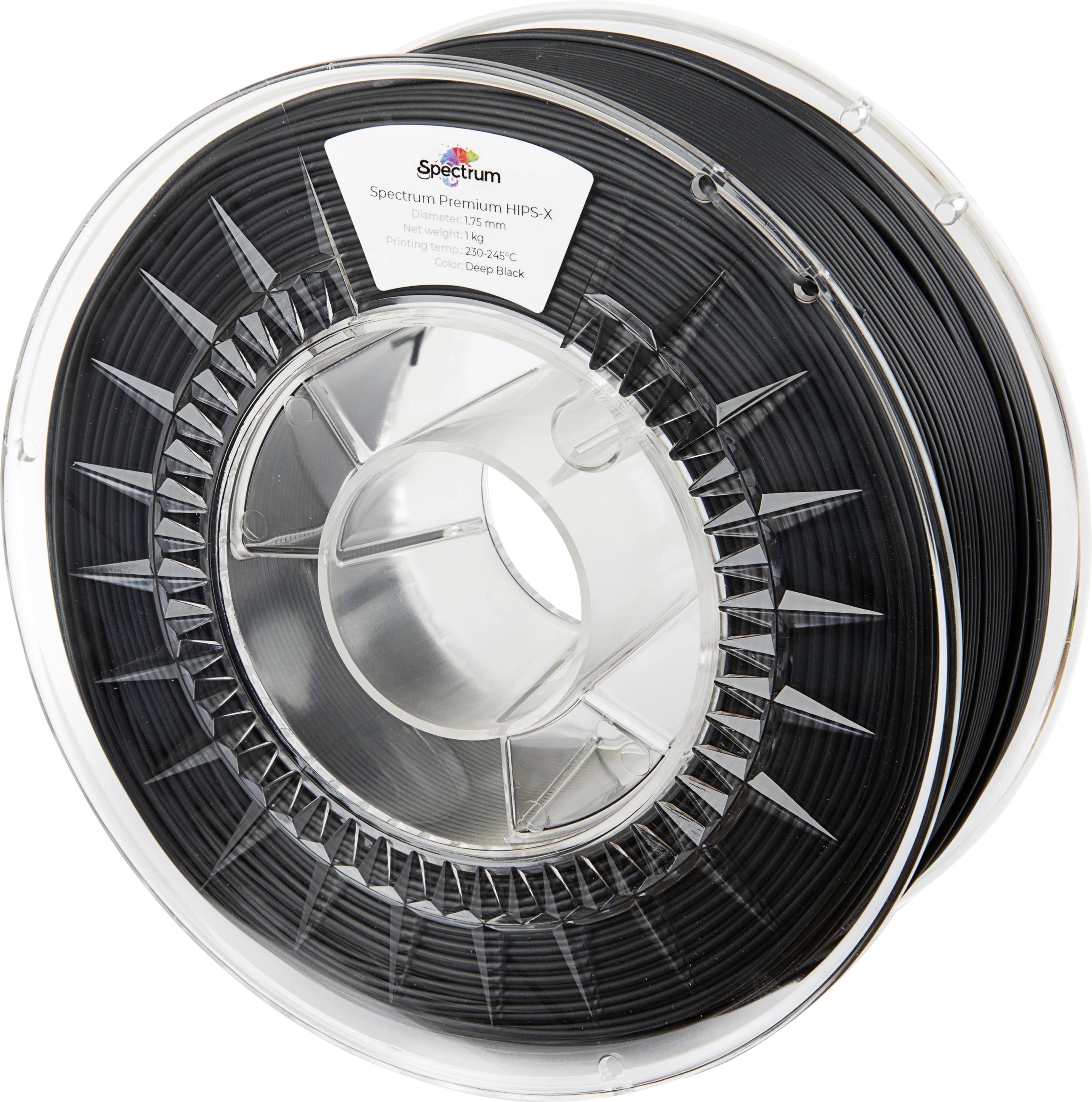 Spectrum Filaments 80078 HIPS-X DEEP BLACK 3D-skrivare Filament HIPS, Supportmaterial Slagtålig, Matt, Lätt att slipa 1.