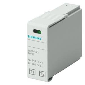 Siemens 5SD74182 KONTAKTDEL T1/T2, N-PE, NOMINELL SPÄNNING UN 240V A.C. UC 264V A. C., IIMP 50 KA Kontaktdel 264 V 1 st