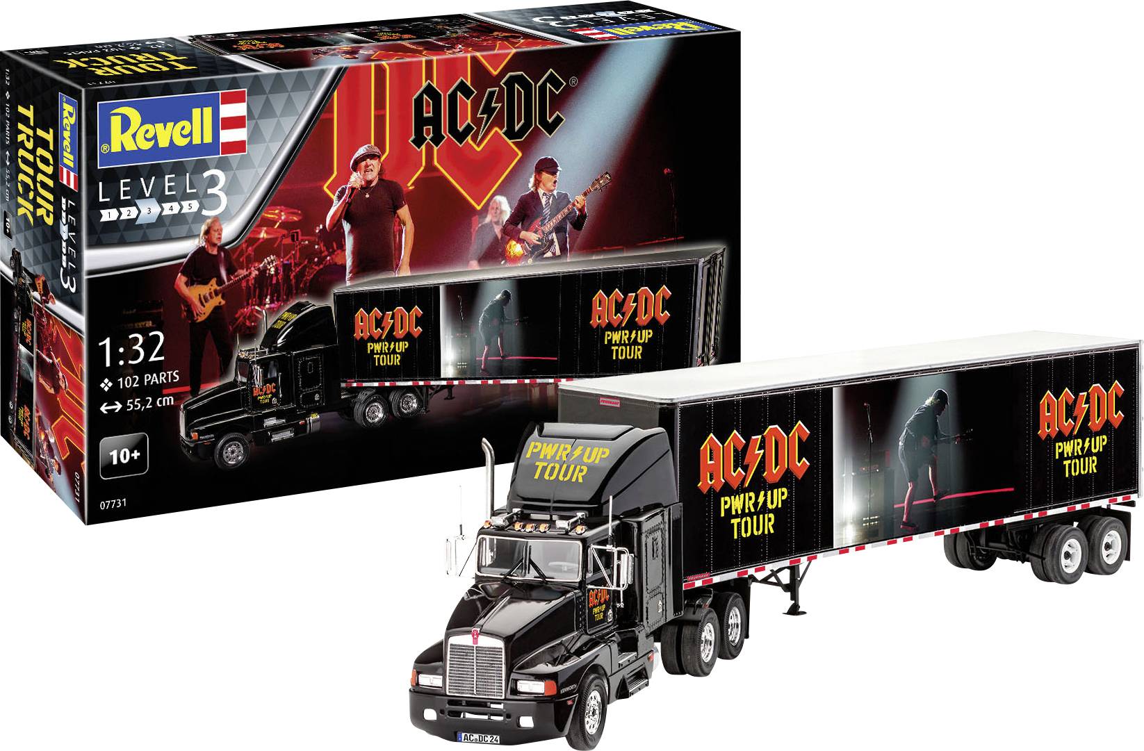 Revell 07731 AC/DC Tour Truck & Trailer „Power Up“ Lastbilsmodell byggsats 1:32