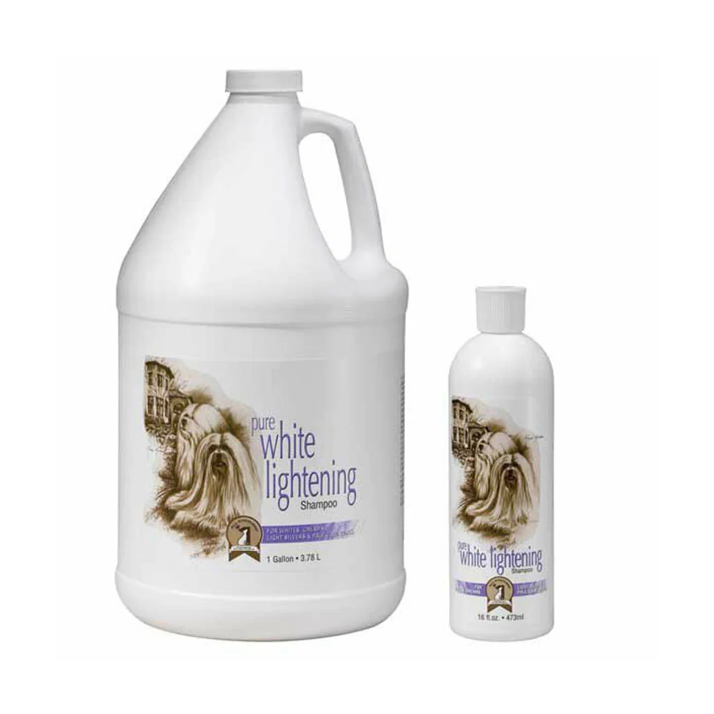 #1 All Systems Pure White Lightning -Vitschampo för hund och katt med ljus päls