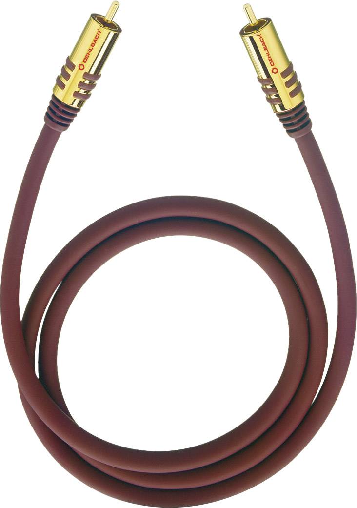 RCA Audio Anslutningskabel [1x RCA-hane – 1x RCA-hane] 5.00 m Bordeaux guldpläterad kontakt Oehlbach NF Sub