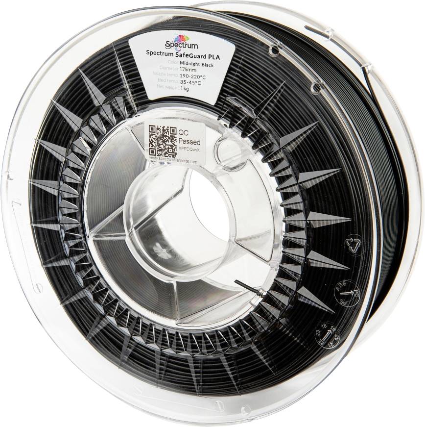 Spectrum Filaments 81554 Safeguard PLA 3D-skrivare Filament PLA-plast Antibakteriell 1.75 mm 1000 g Deep Black, Svart 1