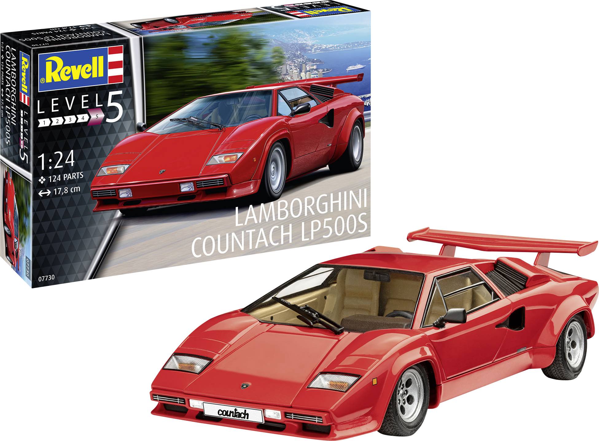 Revell 07730 Lamborghini Countach LP500S Bilmodell byggsats 1:24