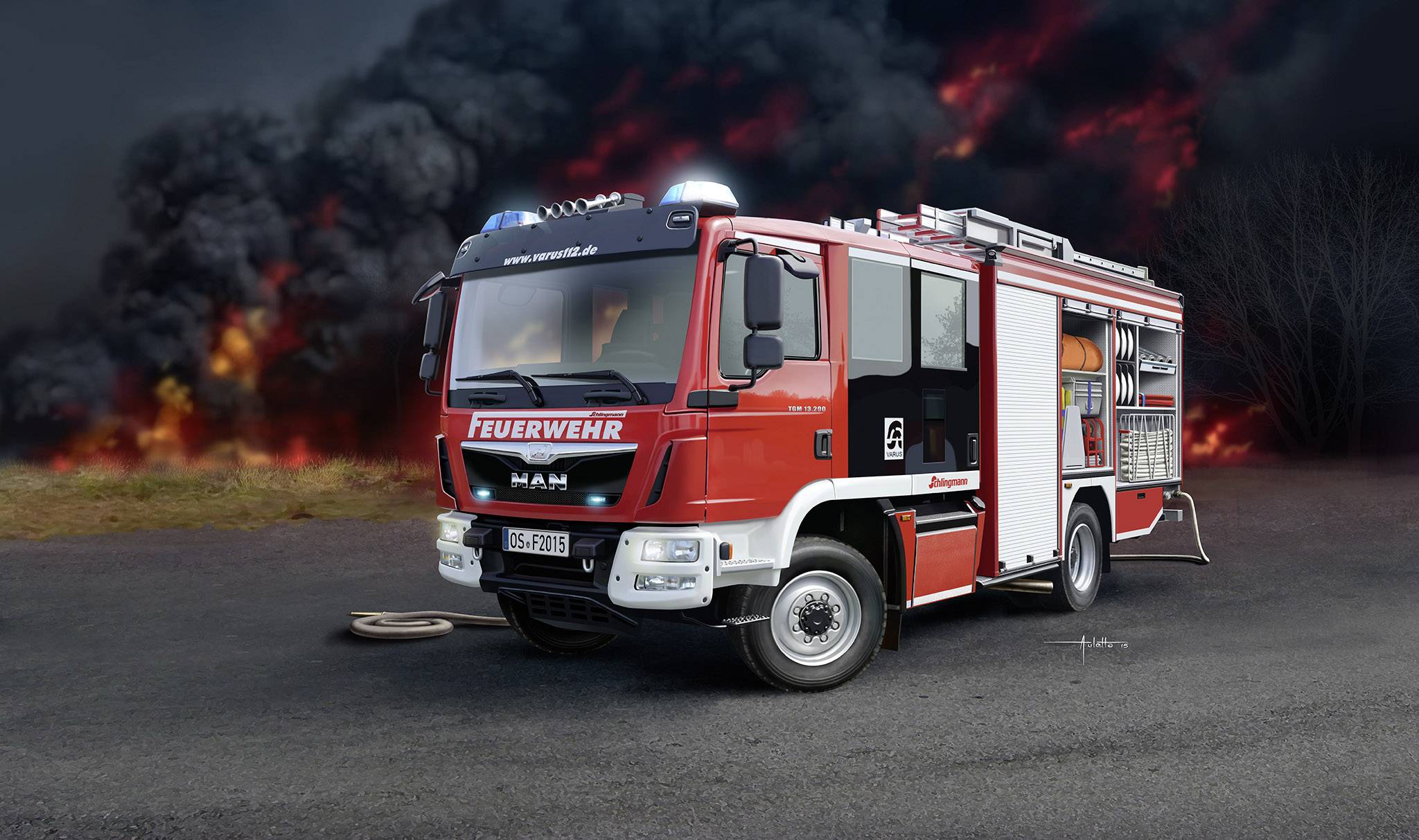 Revell 07452 Schlingmann HLF 20 Varus 4×4 Lastbilsmodell byggsats 1:24