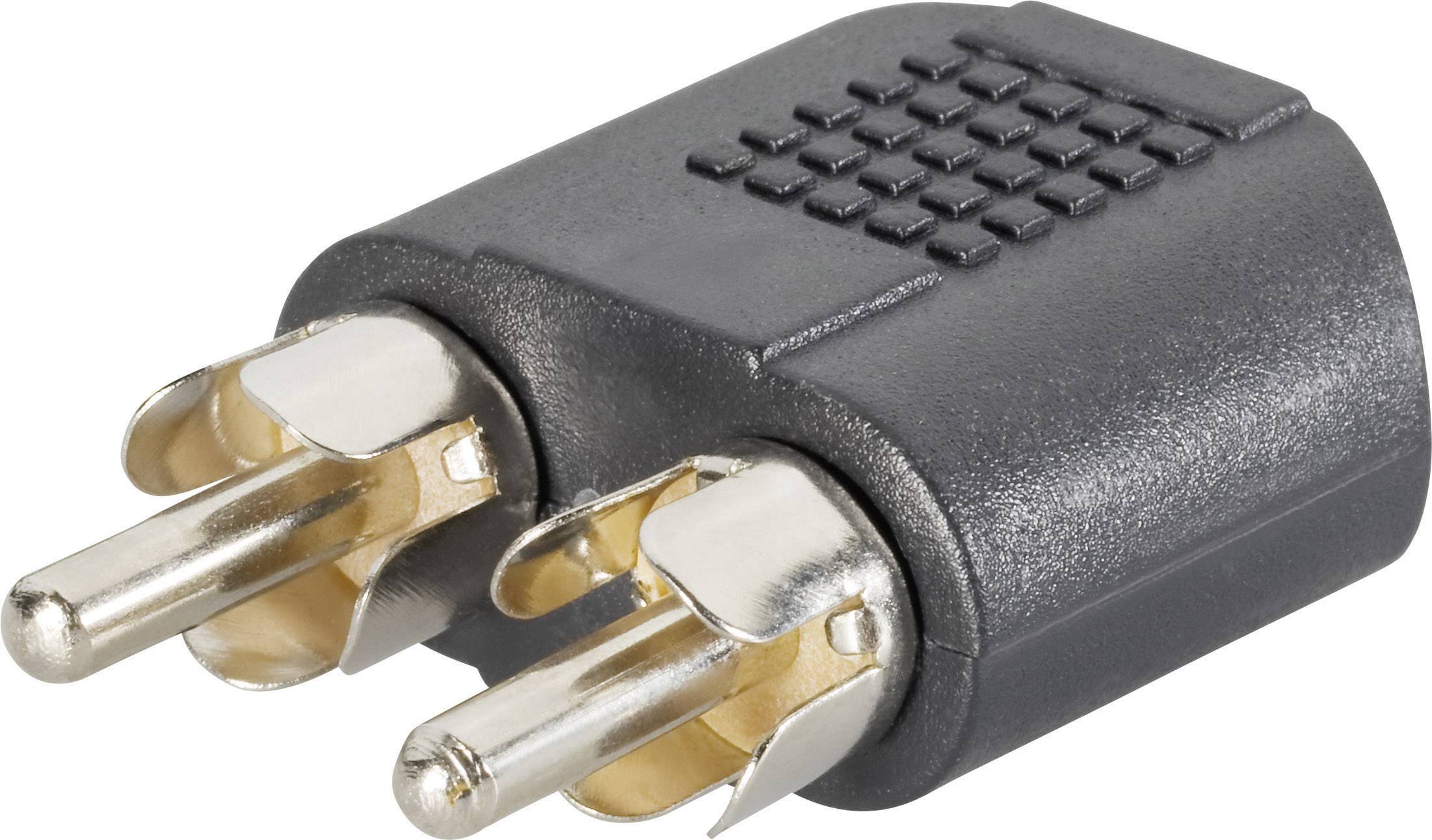 SpeaKa Professional SP-7869756 RCA / Teleplugg Audio Y-adapter [2x RCA-hane – 1x Telejack 3.5 mm] Svart