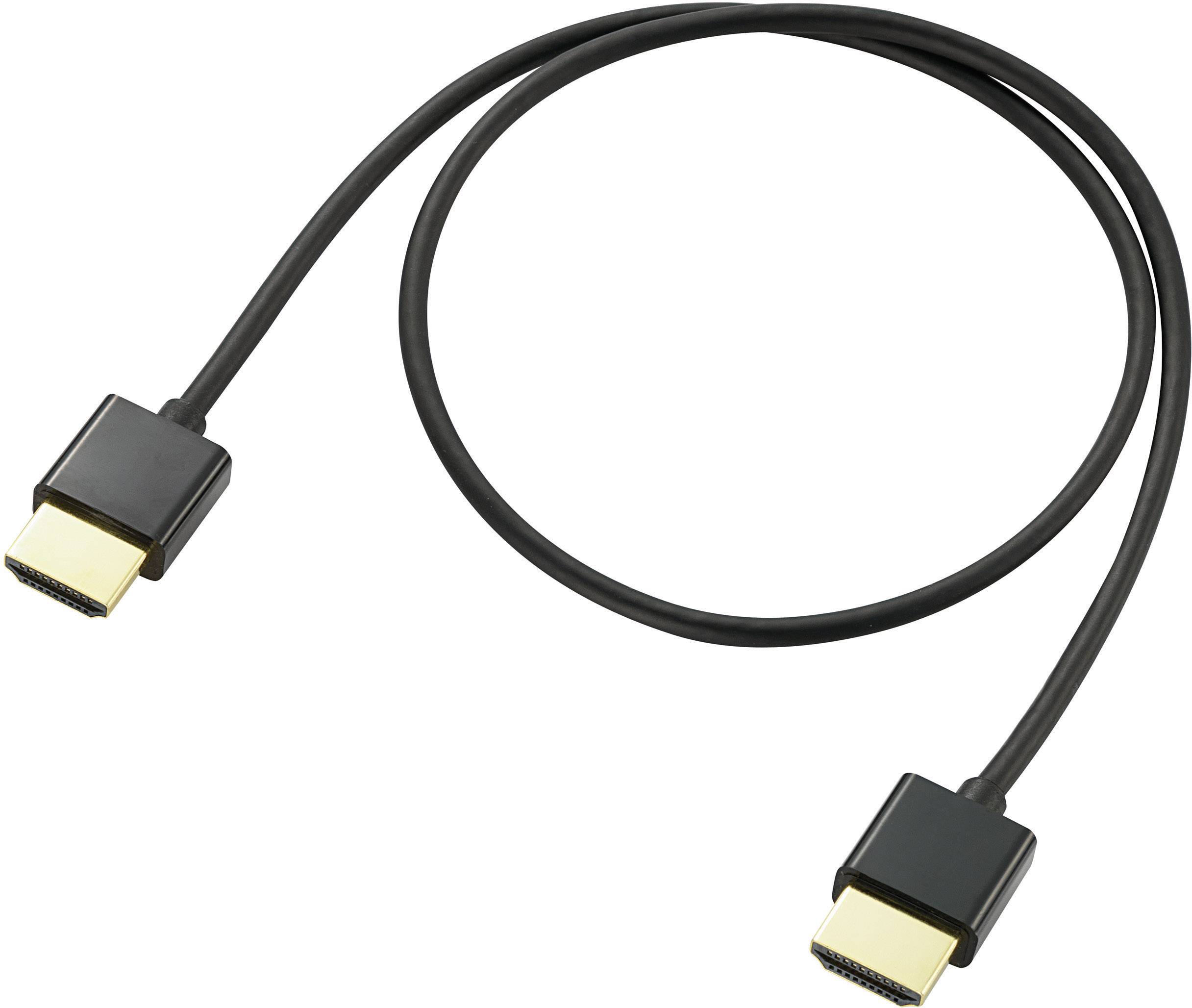 SpeaKa Professional HDMI Anslutningskabel HDMI-A-kontakt, HDMI-A-kontakt 0.50 m Svart SP-9070576 4K UHD, Audio Return Ka
