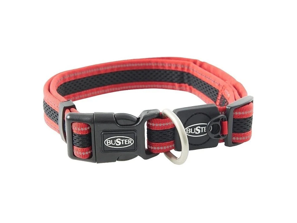 KRUUSE BUSTER Reflekterande halsband 34-50 cm, röd