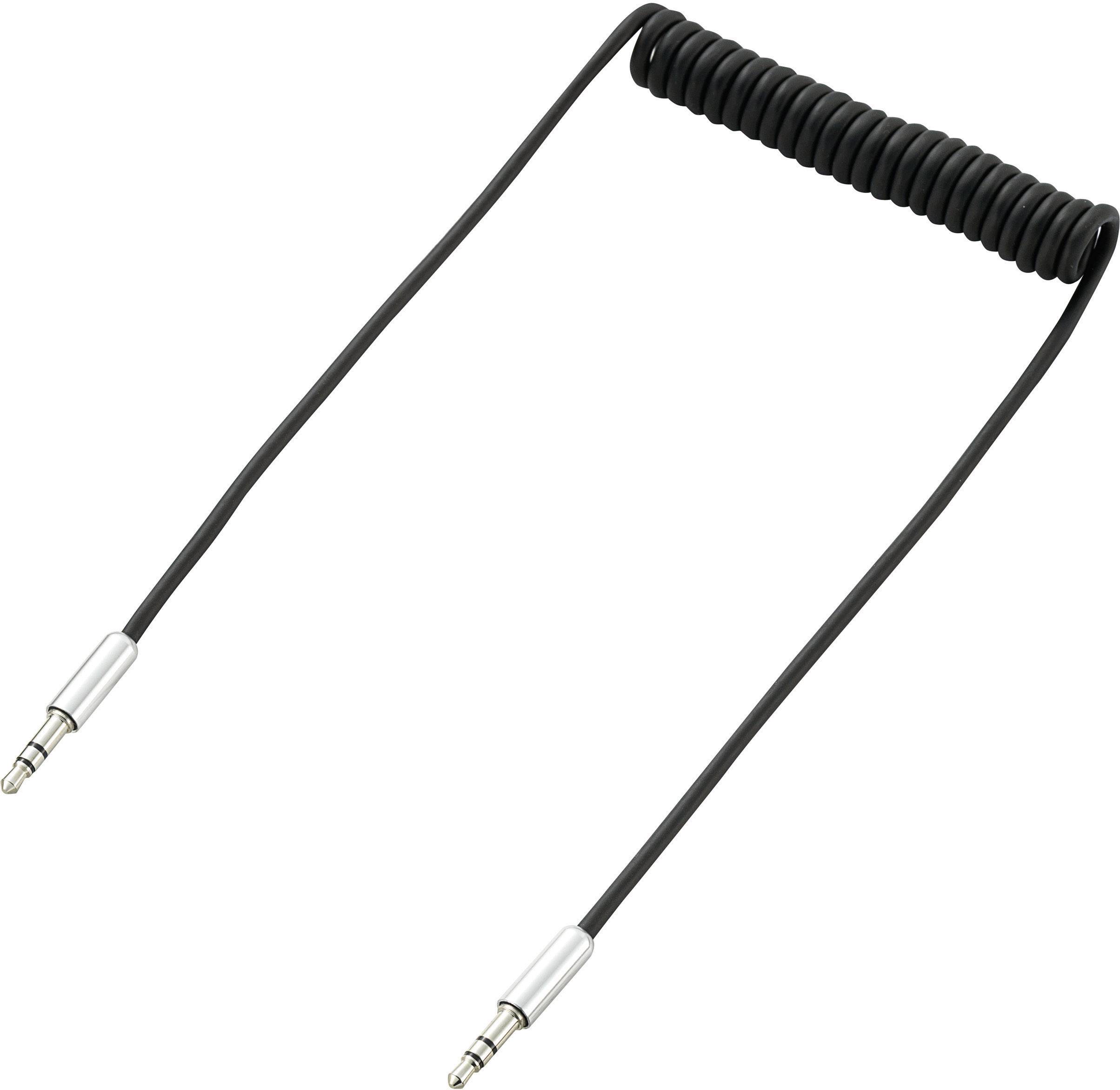 SpeaKa Professional SP-7870092 Teleplugg Audio Anslutningskabel [1x Teleplugg 3.5 mm – 1x Teleplugg 3.5 mm] 1.00 m Svart