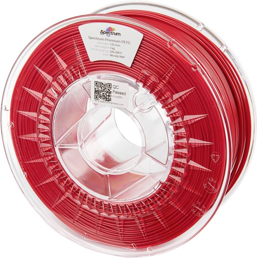 Spectrum Filaments 80059 PET-G Premium 3D-skrivare Filament PETG kemiskt beständig, Slagtålig 1.75 mm 1000 g Bloody Red,