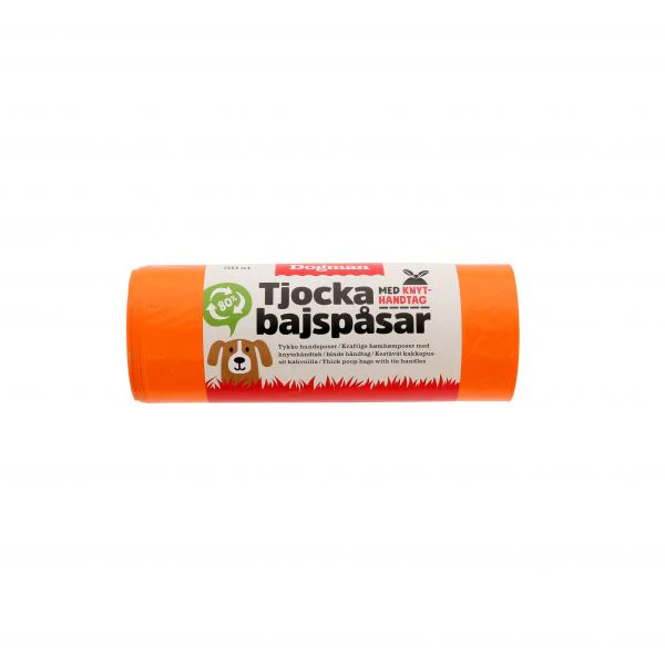 Bajspåsar med handtag 50 pack Orange