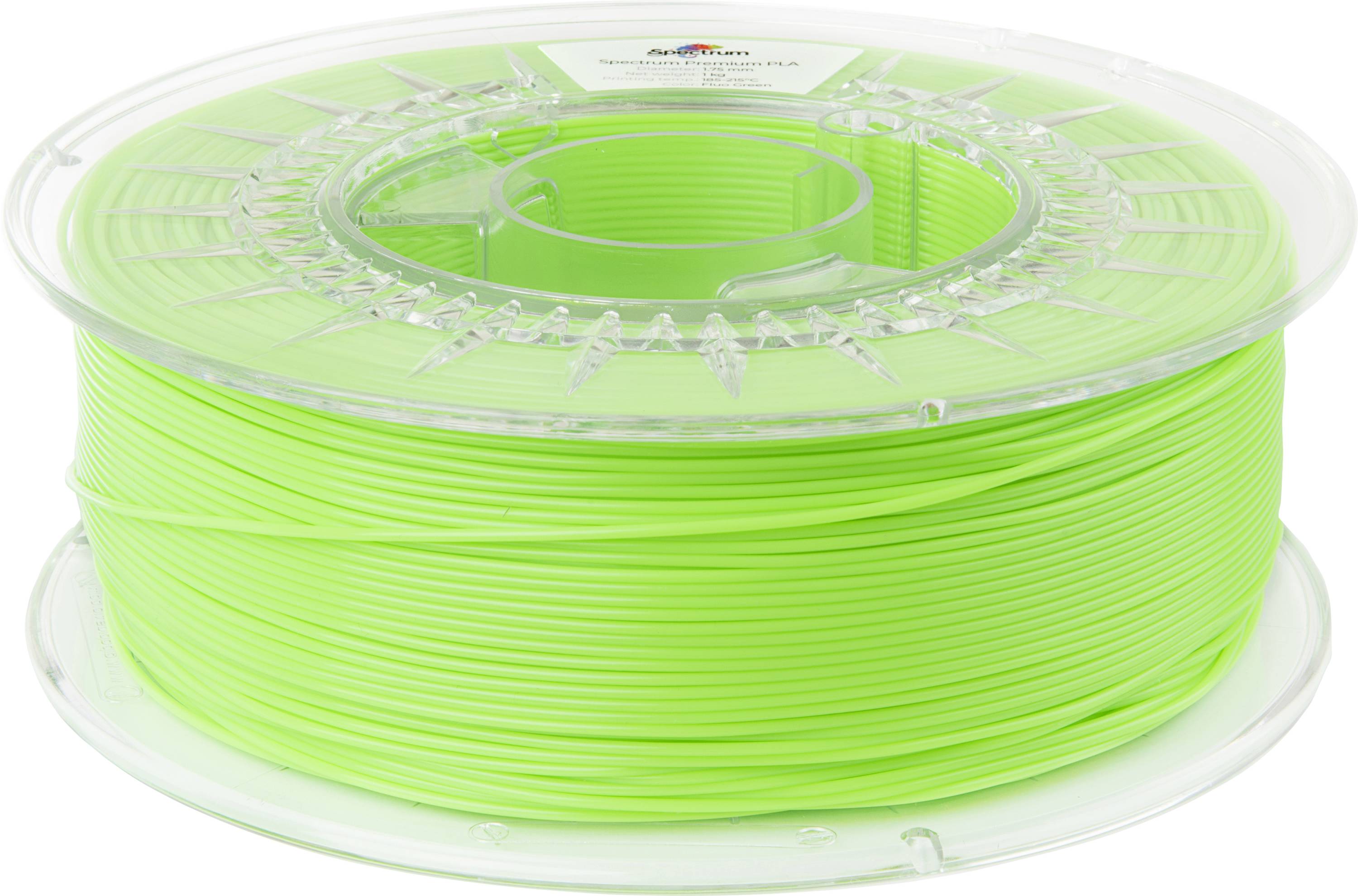 Spectrum Filaments 80018 PLA Premium 3D-skrivare Filament PLA-plast efterlysande 1.75 mm 1000 g Fluo Green, Fluorosceran