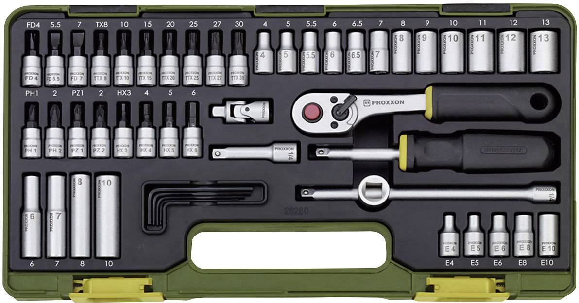 Proxxon Industrial Hylsnyckelsats metrisk 1/4″ 50 delar 23280