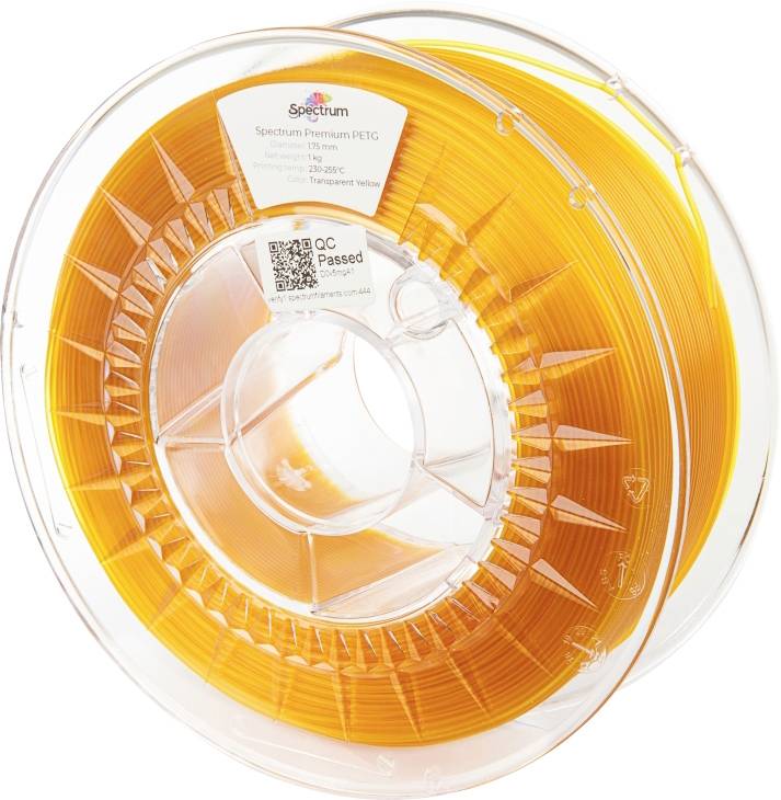 Spectrum Filaments 80049 PET-G Premium 3D-skrivare Filament PETG kemiskt beständig, Slagtålig 1.75 mm 1000 g Transparent