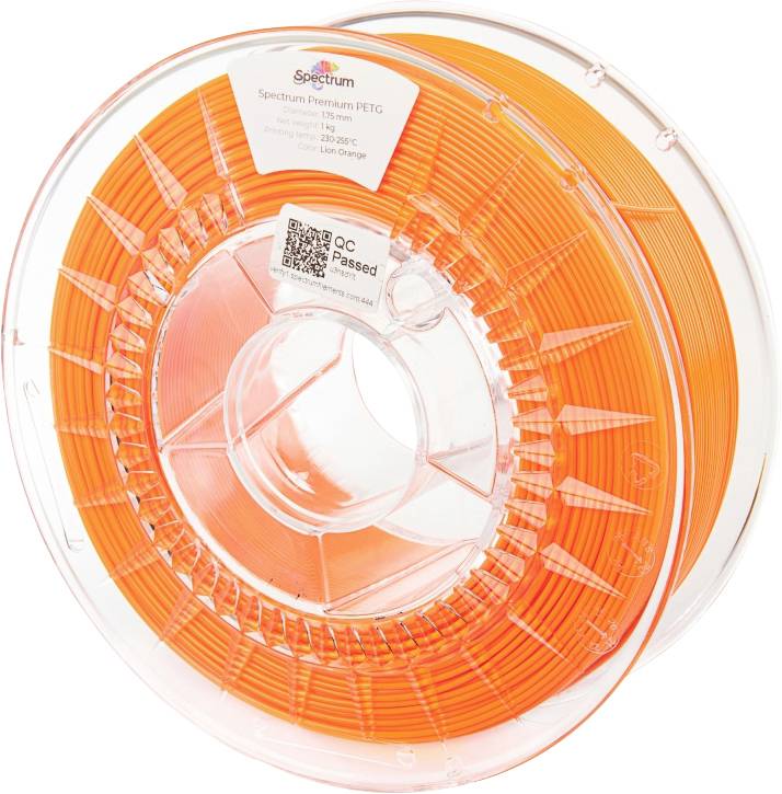 Spectrum Filaments 80058 PET-G Premium 3D-skrivare Filament PETG kemiskt beständig, Slagtålig 1.75 mm 1000 g Lion Orange
