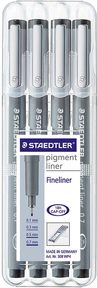 Staedtler pigment Liner svart 4-pack
