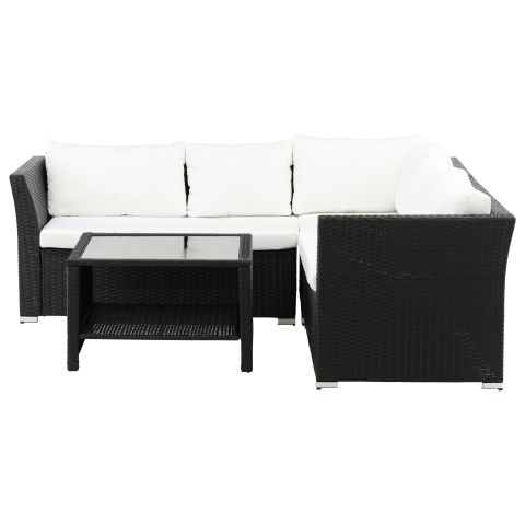 Venture Home Haiti 1541-238 Loungeset soffa, bord, svart/vitt