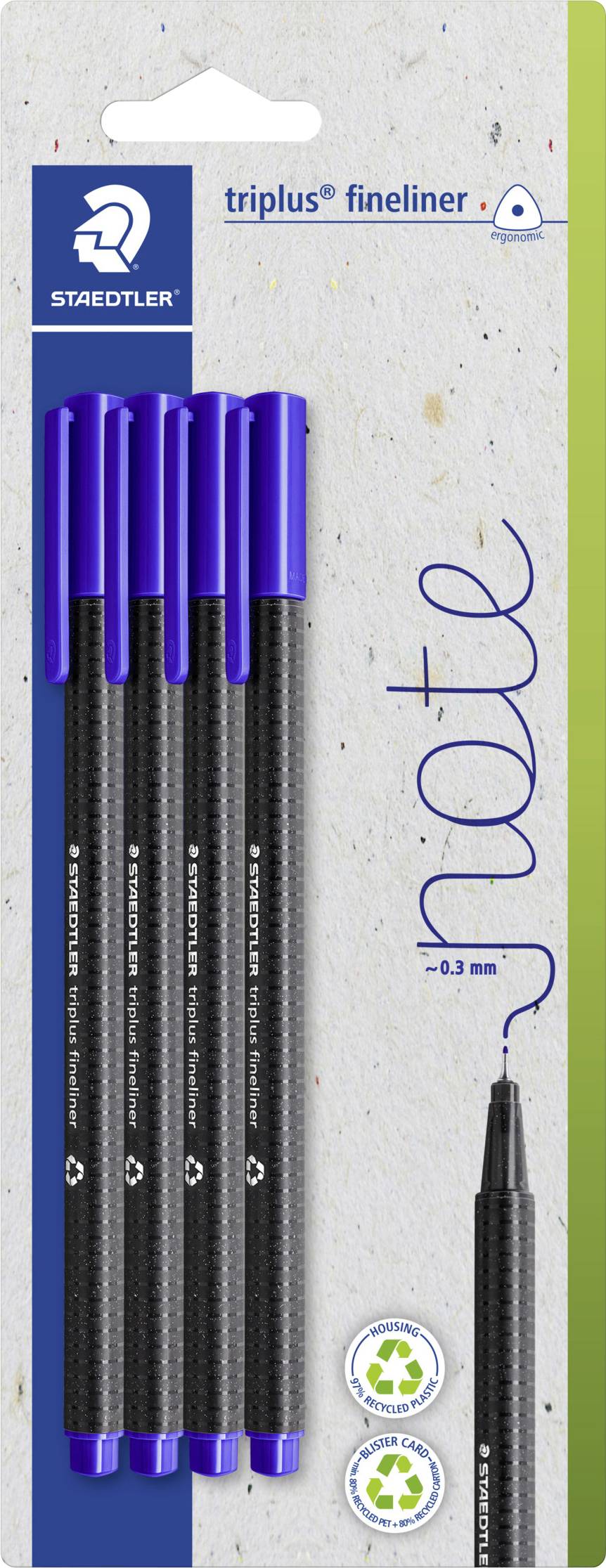 Staedtler triplus 334-3 BK4 Fineliner 0.3 mm 4 st