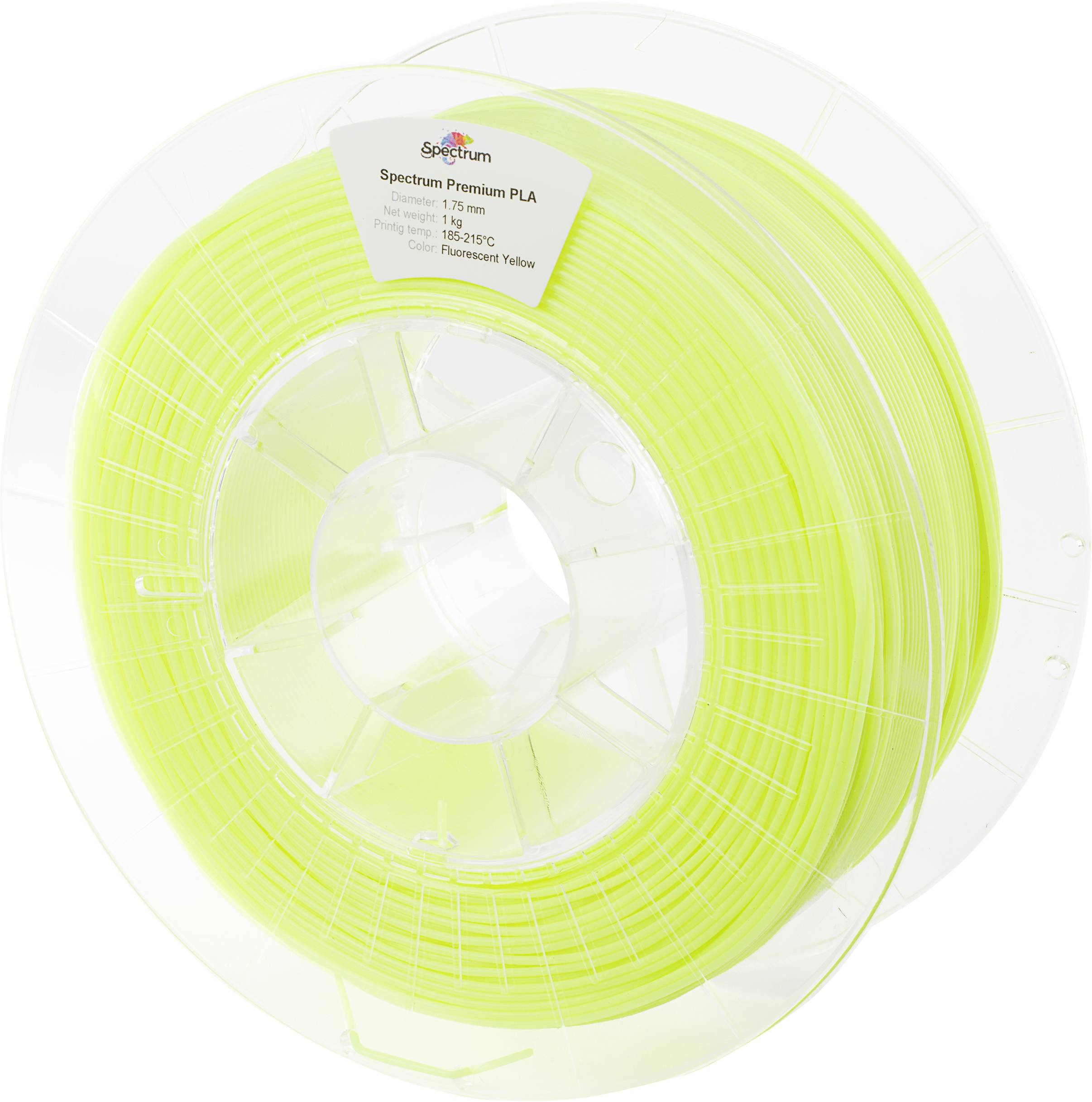 Spectrum Filaments 80017 PLA Premium 3D-skrivare Filament PLA-plast efterlysande 1.75 mm 1000 g Fluo Yellow, Fluoroscera