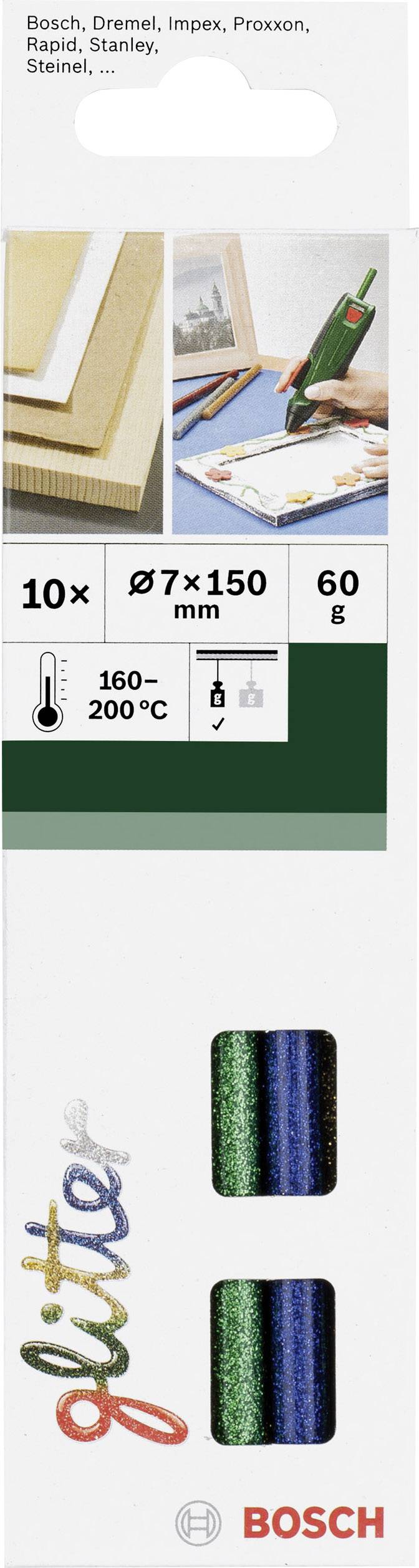 Bosch Accessories 2609256D31 Limstift 7 mm 150 mm Olikfärgat sorterade (Glitter) 60 g 10 st