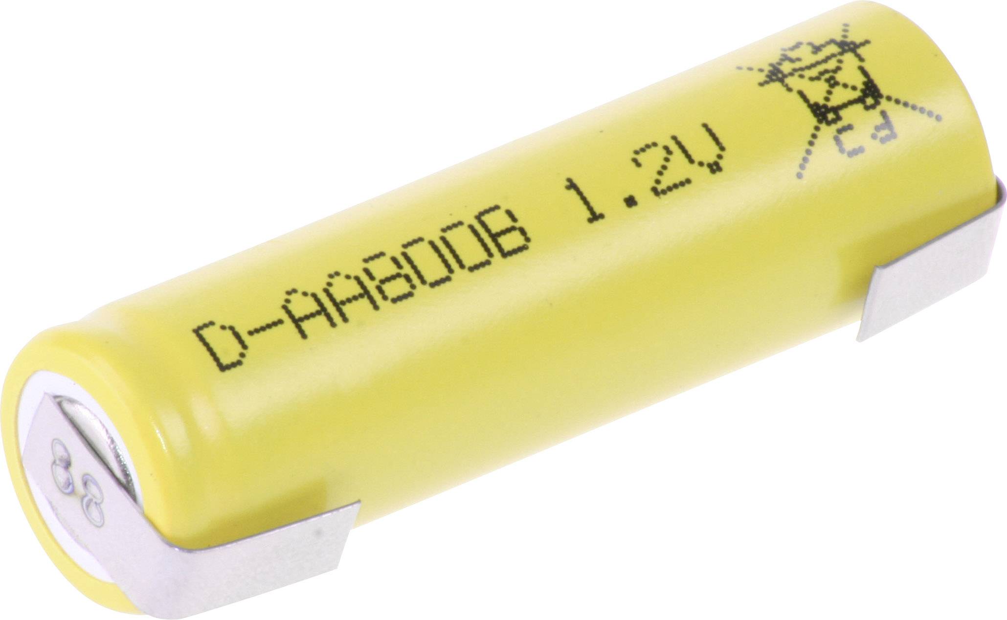 Specialbatteri laddbart AA (R6) U-lödfana, Flat-Top NiCd Mexcel 1.2 V 800 mAh 1 st