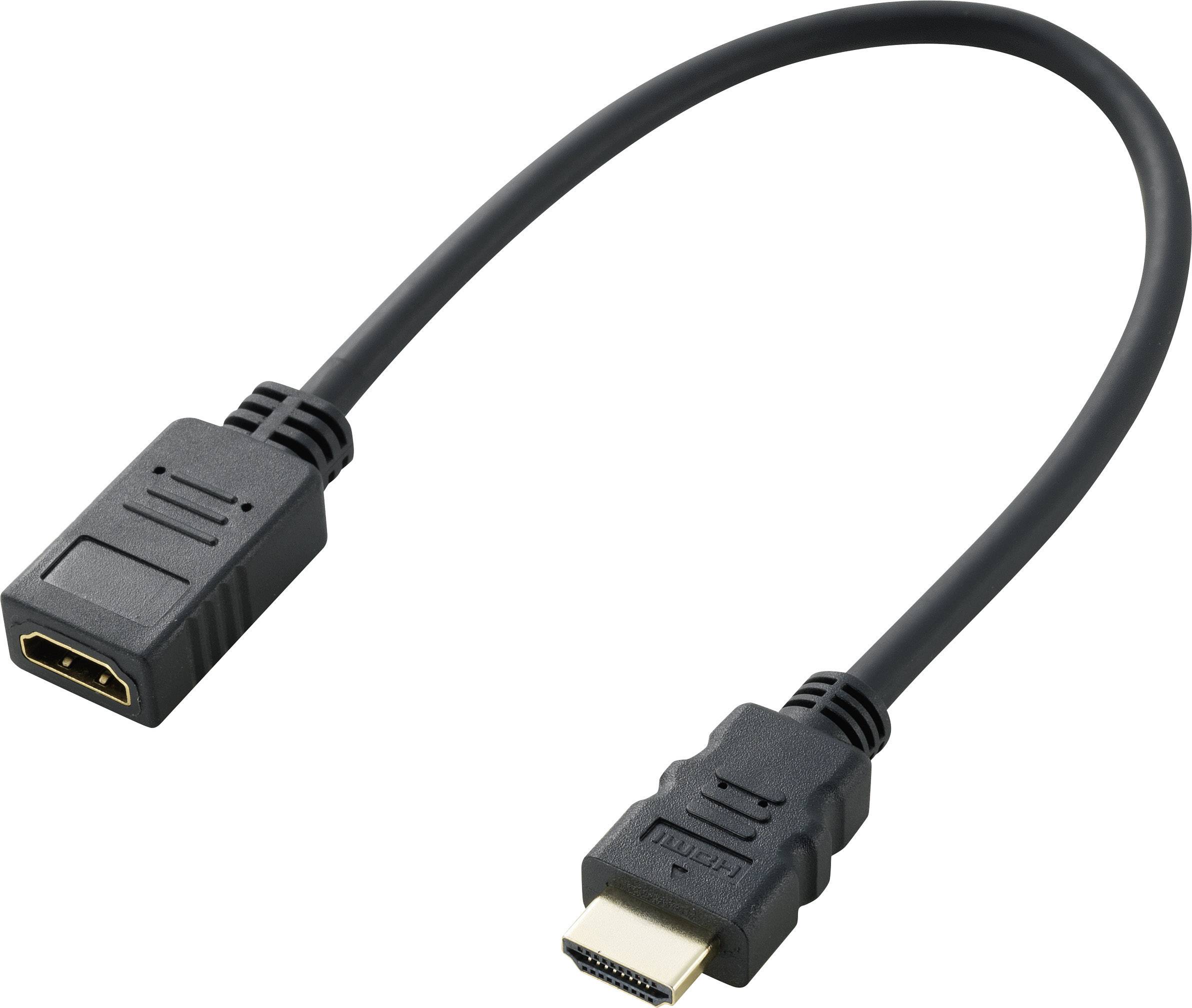 SpeaKa Professional HDMI Förlängningskabel HDMI-A-kontakt, HDMI-A uttag 0.30 m Svart SP-7870100 4K UHD, Audio Return Kan
