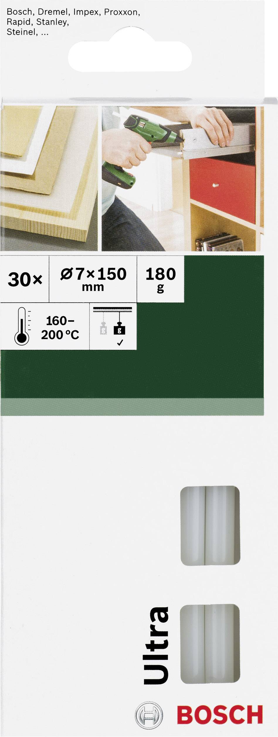 Bosch Accessories Limstift 7 mm 150 mm Transparent (mjölkig) 180 g 30 st