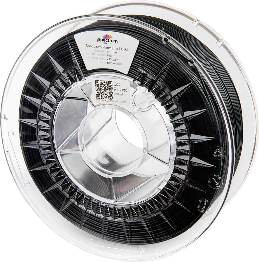 Spectrum Filaments 80055 PET-G Premium 3D-skrivare Filament PETG kemiskt beständig, Slagtålig 1.75 mm 1000 g Flaskgrön,