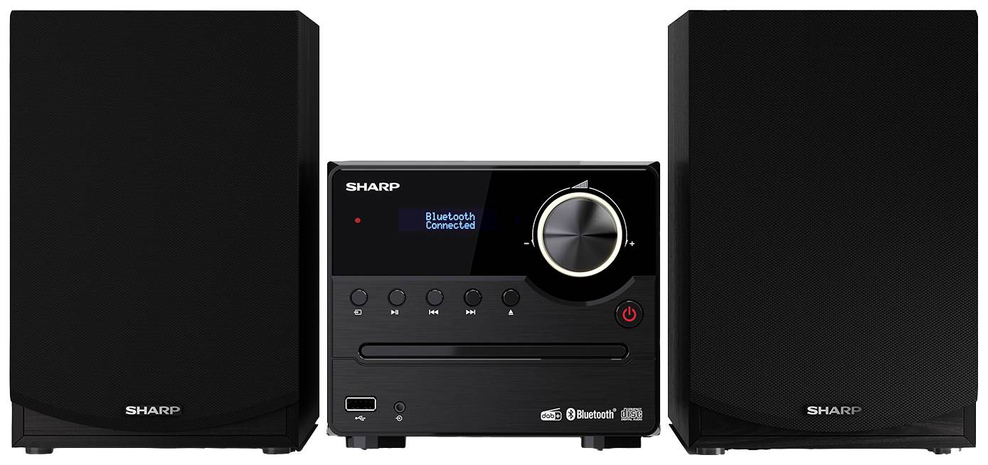 Sharp XL-B517D Kompaktstereo Bluetooth, AUX, DAB+, USB, FM inkl. fjärrkontroll 45 W Svart, Trä