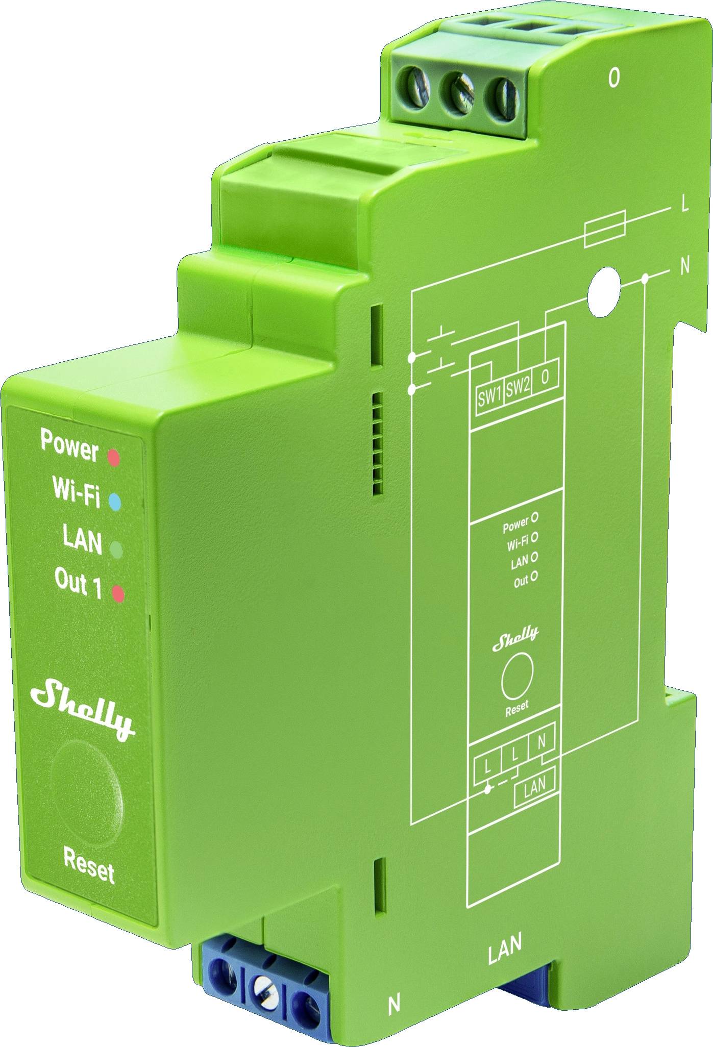 Shelly Shelly Pro Dimmer 1PM Styrenhet/Main Panel Bluetooth, Wi-Fi