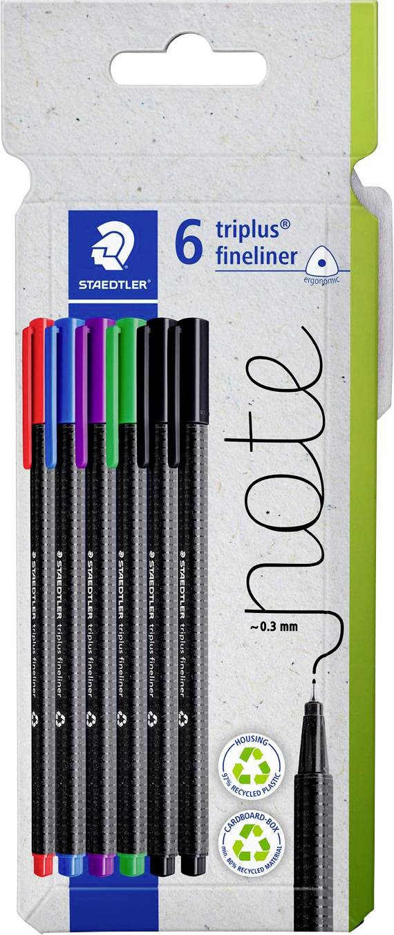 Staedtler triplus 334 C6 Fineliner 0.3 mm 6 st