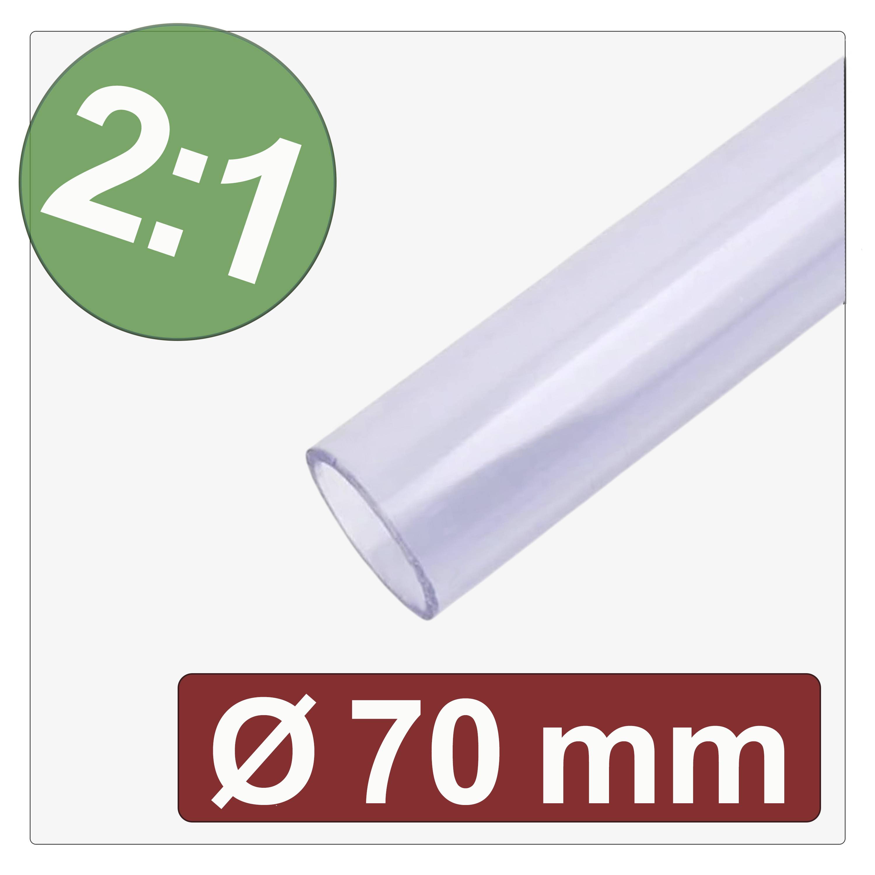 Quadrios 25CA620 Krympslang utan lim Transparent 70 mm 35 mm Krympförhållande:2:1 Metervara