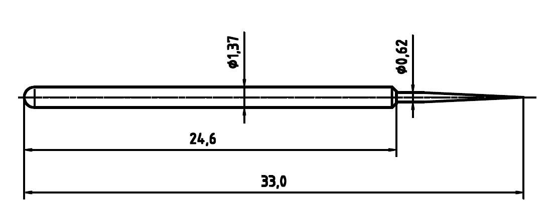 PTR Hartmann 1025/E-BST-1.5N-AU-0.62 Precisionsprovstift