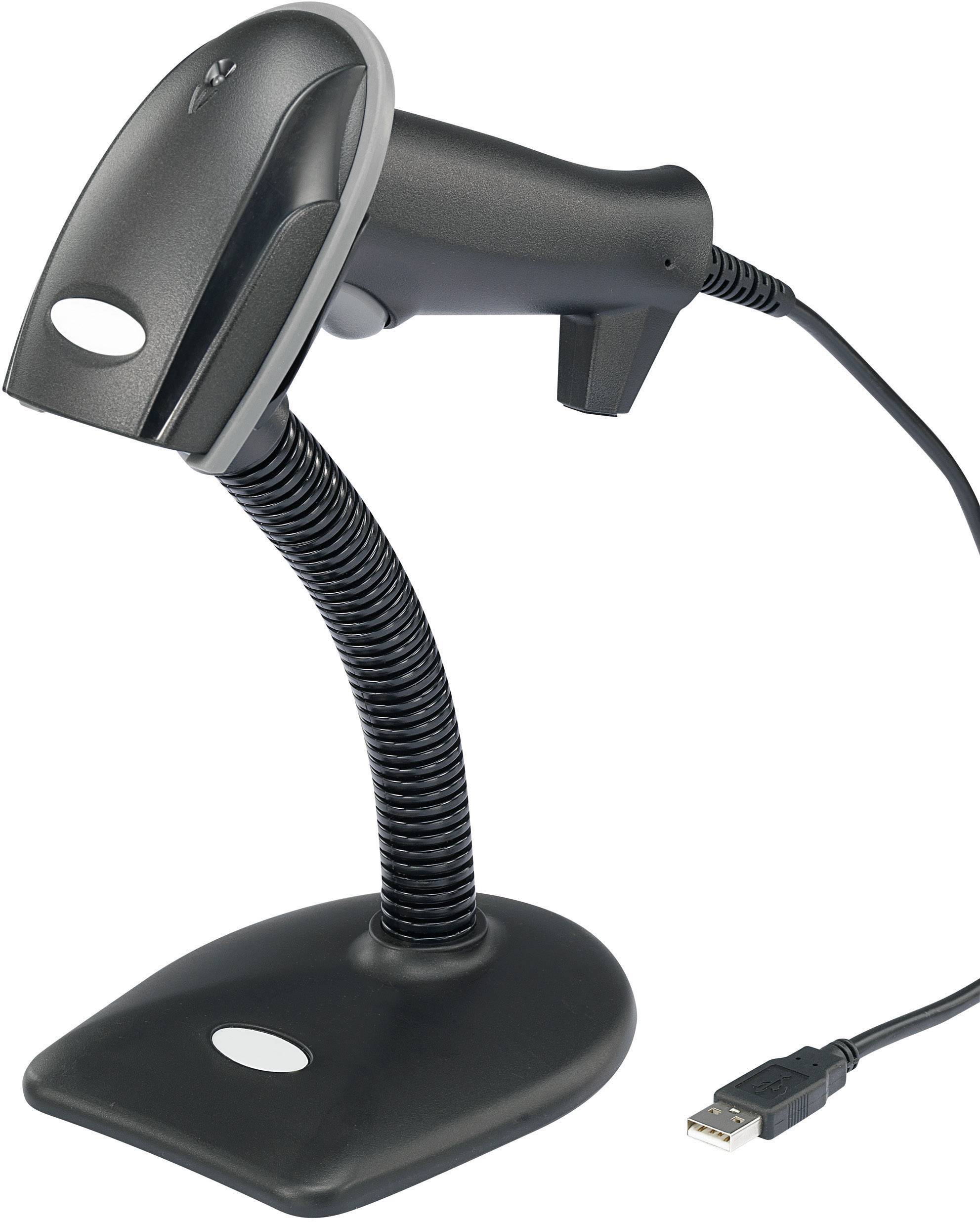 Renkforce LS6300E USB-Kit Streckkodsskanner Kabelbunden 1D Laser Svart Hand-skanner USB