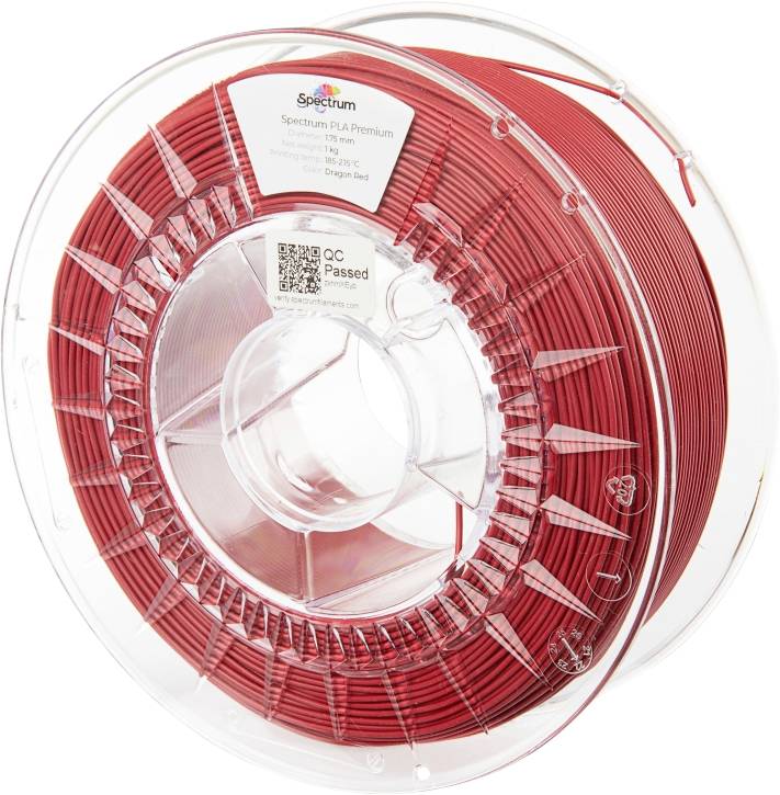 Spectrum Filaments 80003 PLA Premium 3D-skrivare Filament PLA-plast Luktfri 1.75 mm 1000 g Dragon Red, Röd 1 st