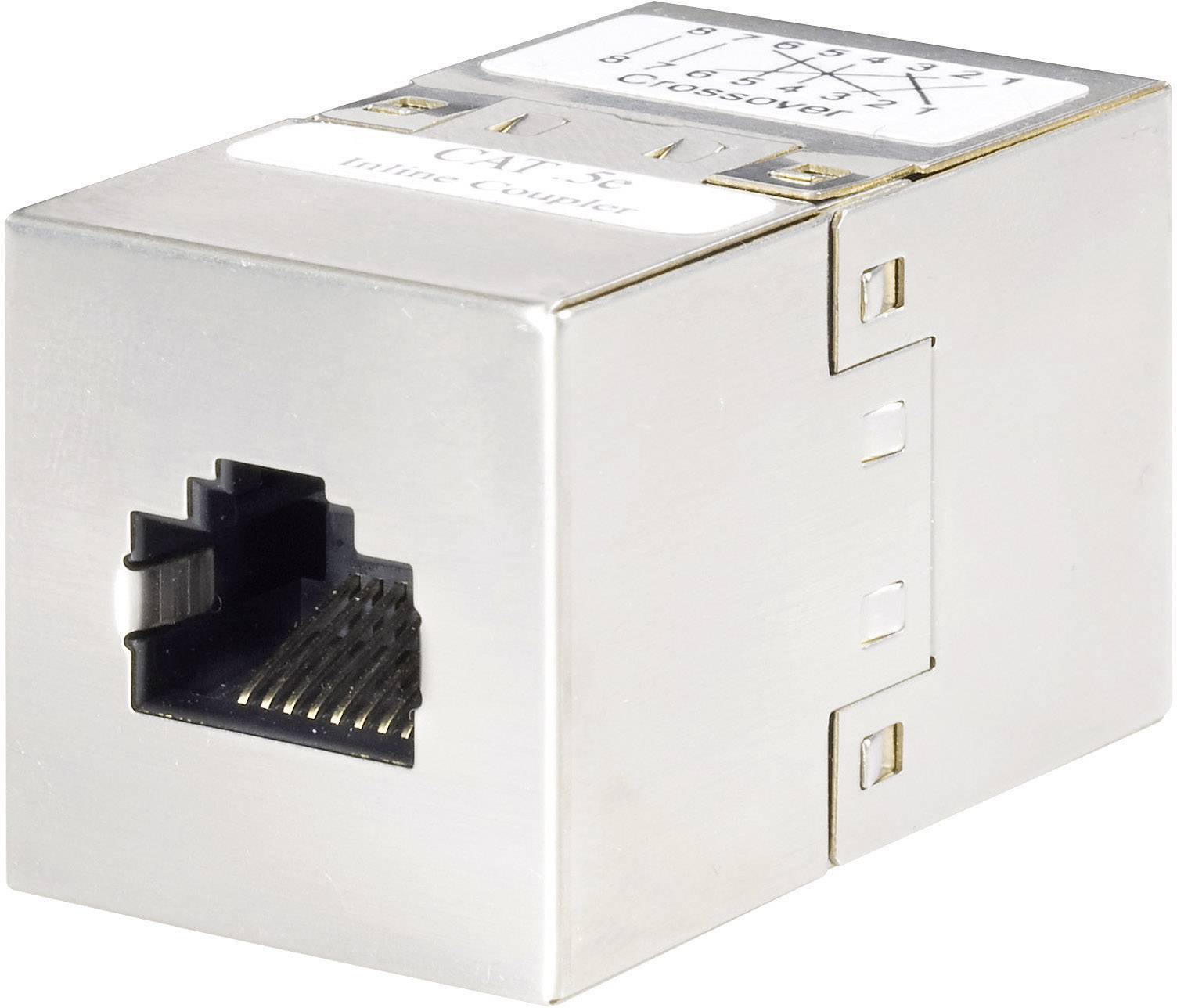 Renkforce RJ45 (korsade) Nätverk Adapter CAT 5e [1x RJ45 hona – 1x RJ45 hona] Metall