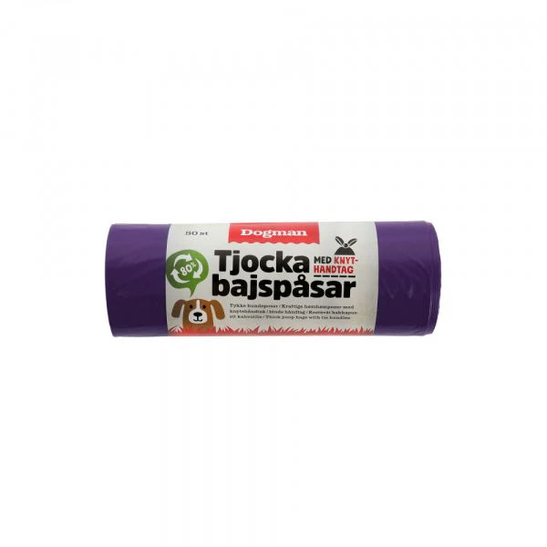 Bajspåsar med handtag 50 pack Lila