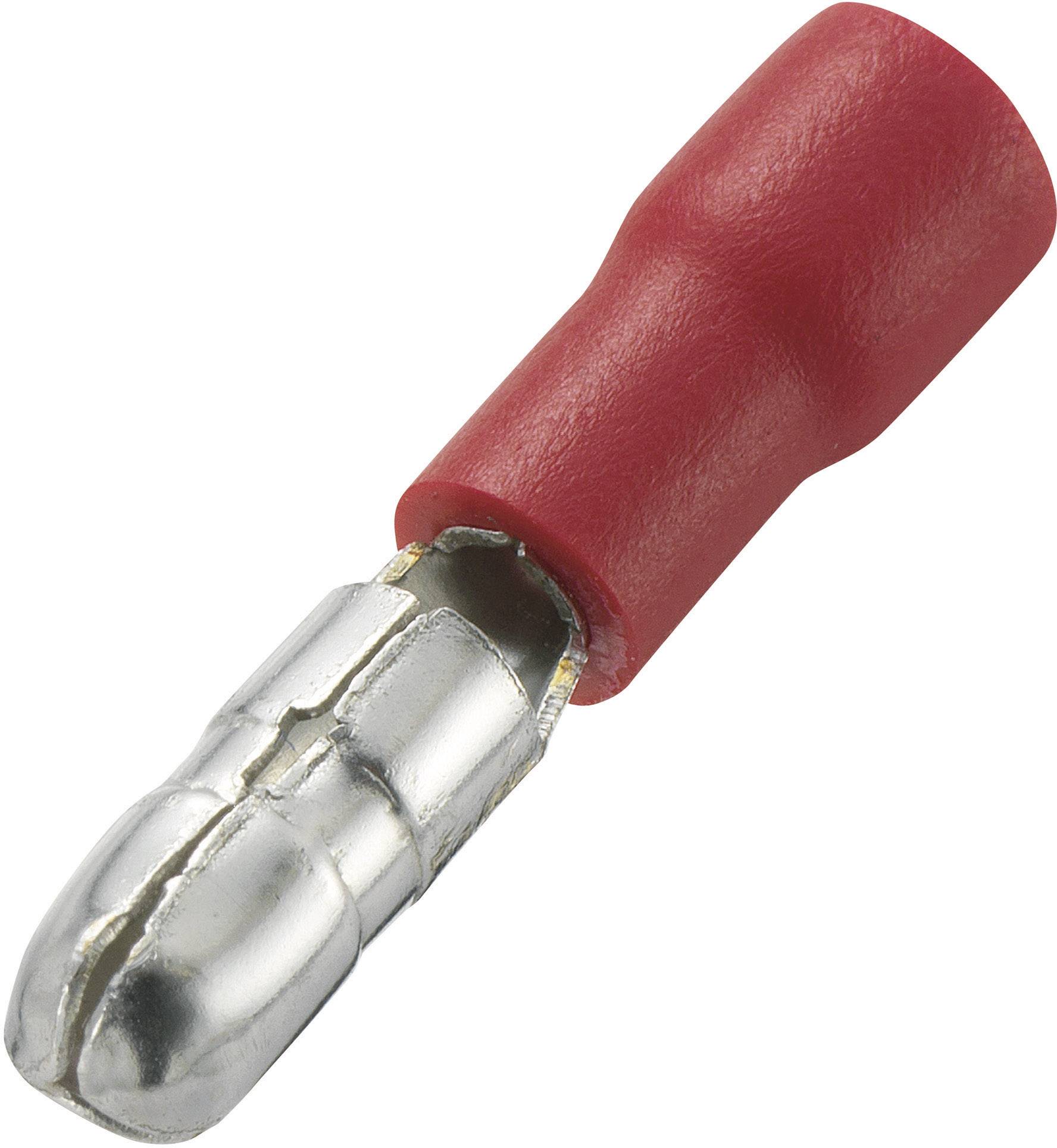Rundkontakt 0.50 mm² 1 mm² Stift-Ø: 4 mm Delisolerad Röd TRU COMPONENTS 1572193 100 st