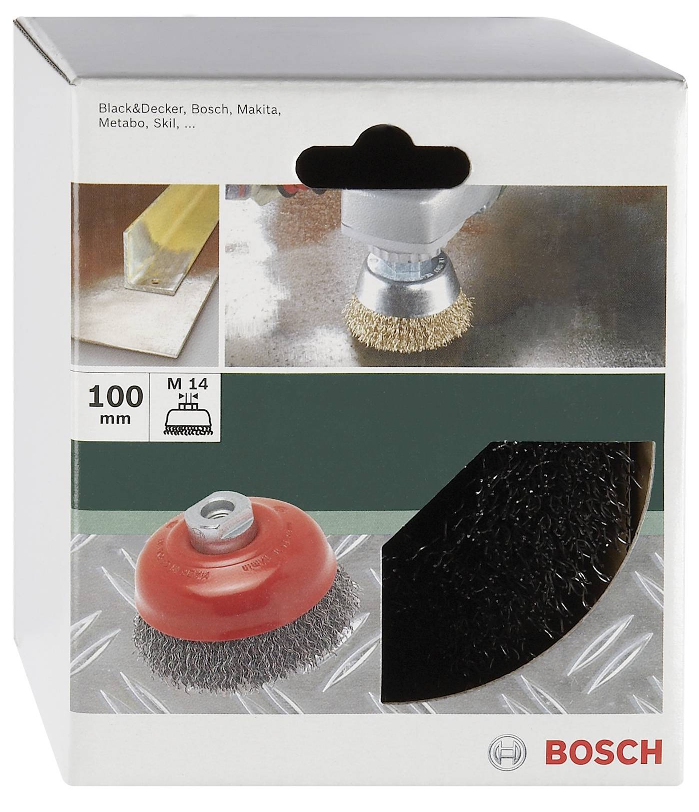 Bosch Accessories Koppborste för vinkel- och rakslip – vågig tråd, 100 mm 2609256502 1 st