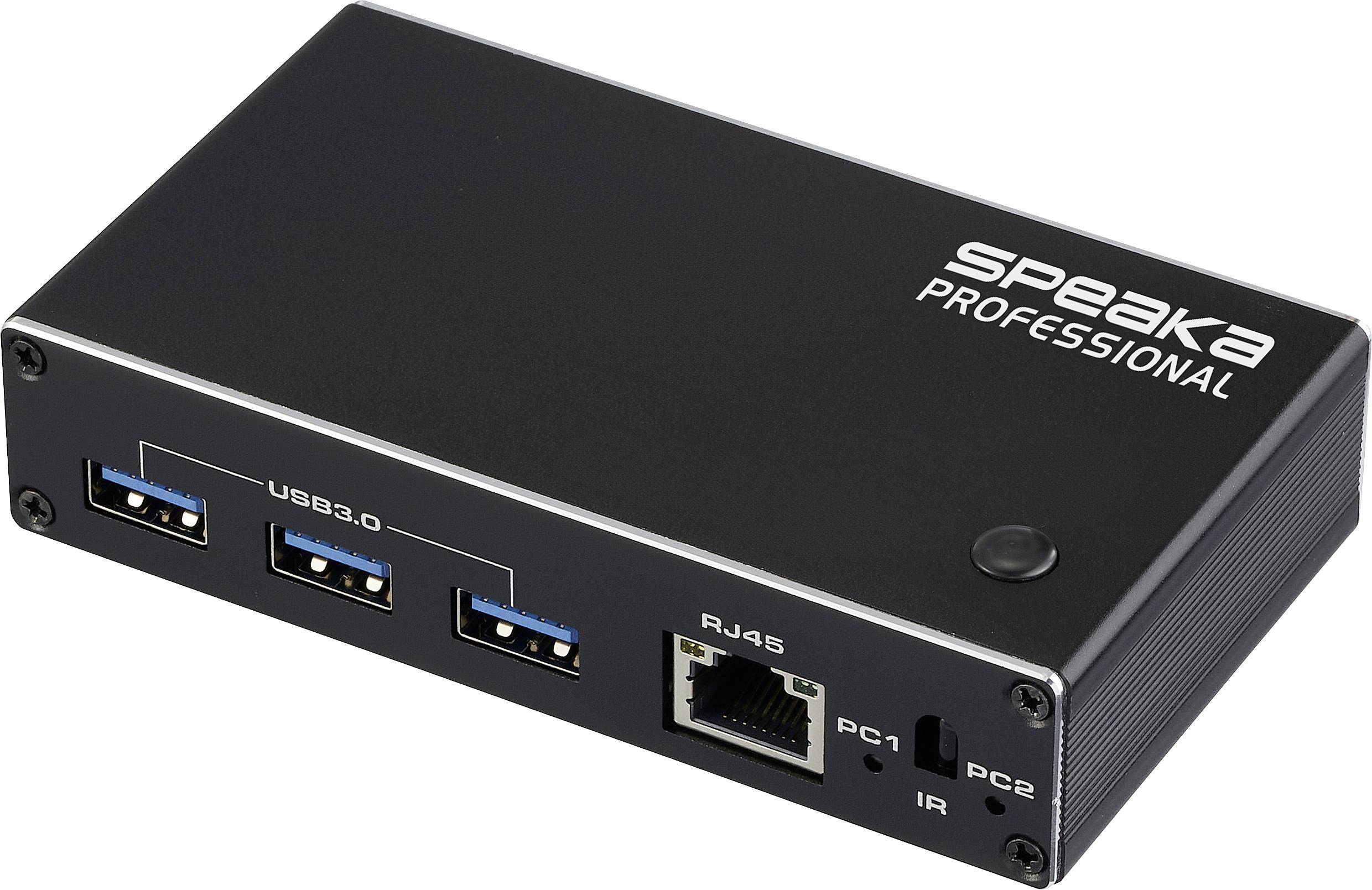 SpeaKa Professional HDMI 2.1 Slim KVM 2X1 USB3.0 +IR, Black HDMI-Switch HDMI 3840 x 2160 Pixel