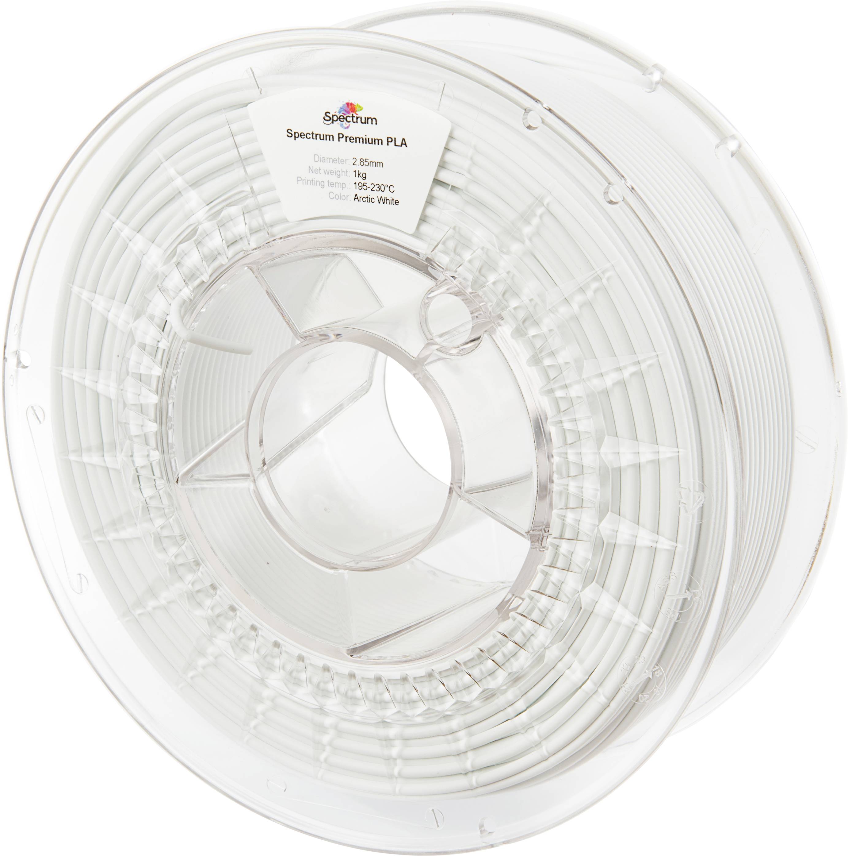 Spectrum Filaments 80122 PLA Premium 3D-skrivare Filament PLA-plast Hög draghållfasthet 2.85 mm 1000 g Arctic White, Vit