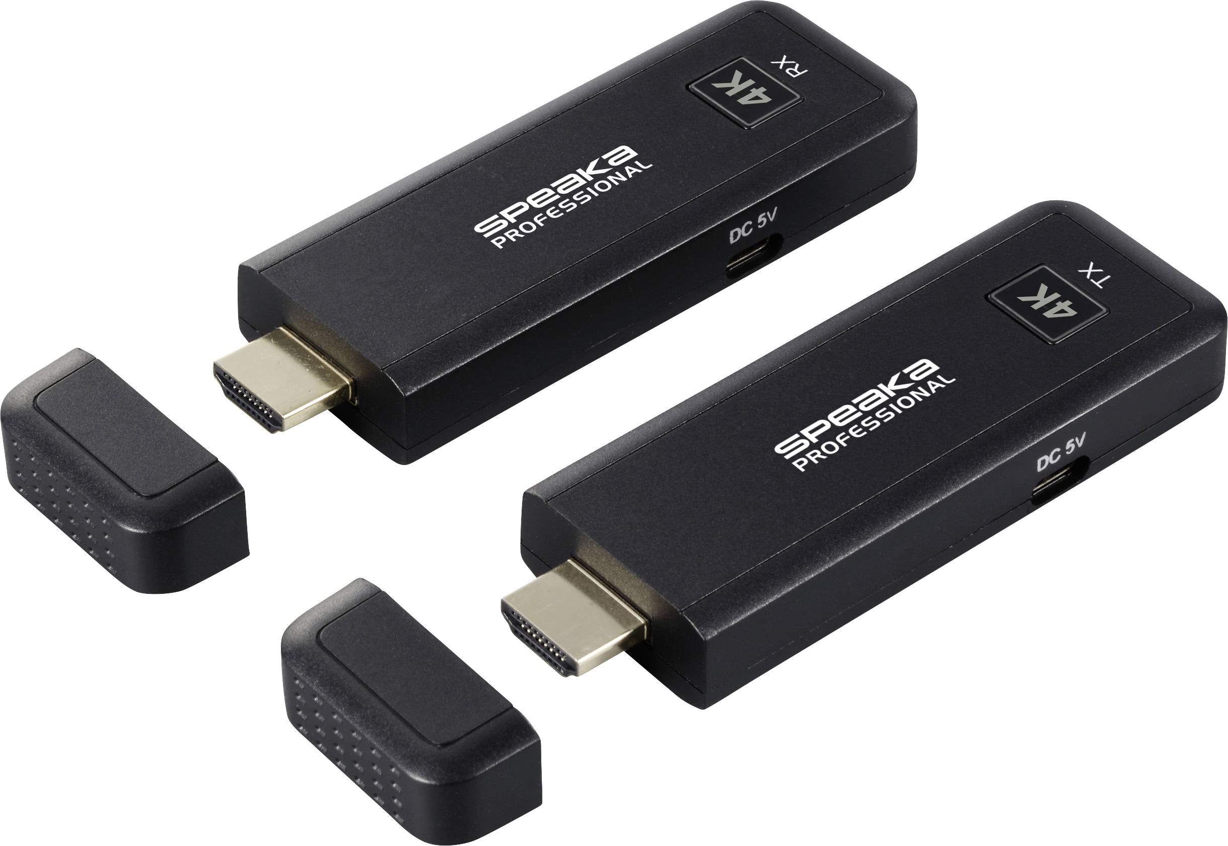SpeaKa Professional SP-TR-450 Trådlös HDMI-överföring (Set) 50 m 2.4 GHz, 5 GHz 3840 x 2160 Pixel integrerad LED-display