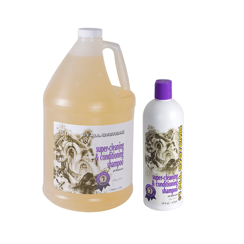 #1 All Systems Super Cleaning & Conditioning Shampoo – Prisbelönt hundschampo som passar även för de känsligaste pälsarna