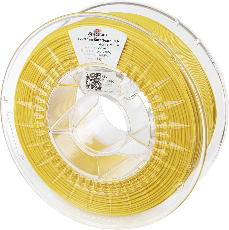 Spectrum Filaments 81561 Safeguard PLA 3D-skrivare Filament PLA-plast Antibakteriell 1.75 mm 1000 g Bahama Yellow, Gul 1