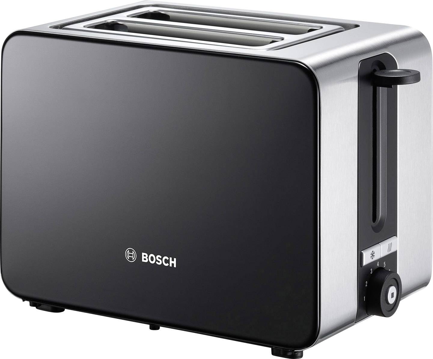 Bosch Haushalt TAT7203 Brödrost inbyggd brödvärmare Rostfritt stål, Svart