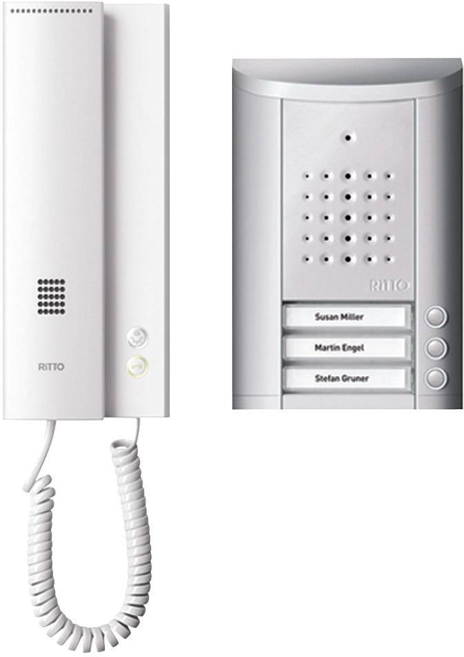 Ritto by Schneider Entravox Porttelefon Sladd Komplett-set 3 Familjshus Silver