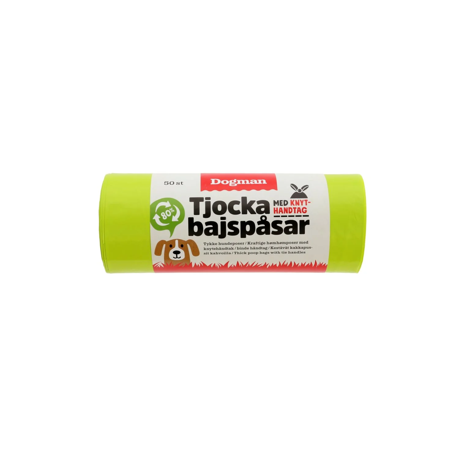 Bajspåsar med handtag 50 pack Grön
