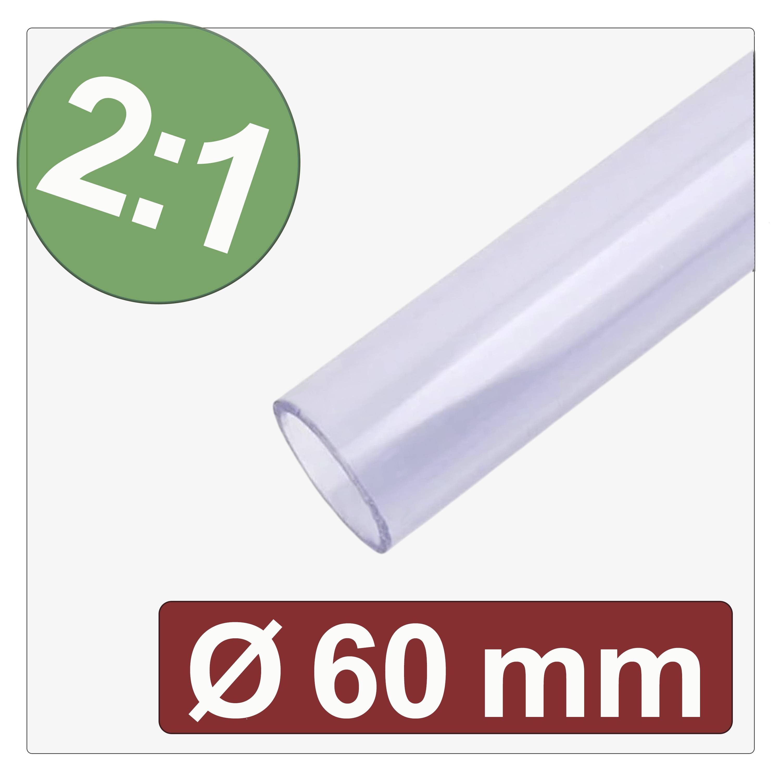 Quadrios 25CA619 Krympslang utan lim Transparent 60 mm 30 mm Krympförhållande:2:1 Metervara