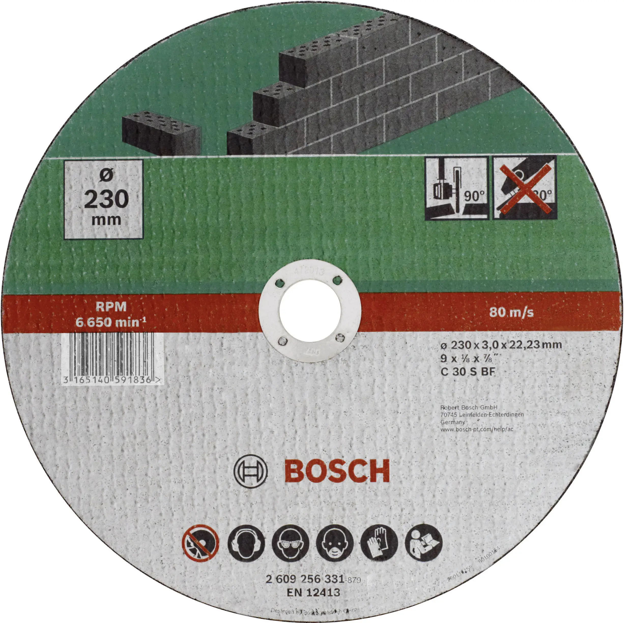 Bosch Accessories C 30 S BF 2609256331 Separationspår rakt 230 mm 22.23 mm 1 st