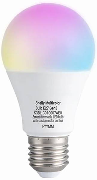 Shelly Multicolor Bulb E27 Gen3 Shelly LED-lampa, LED-dimmer EEK: F (A – G) Wi-Fi, Bluetooth